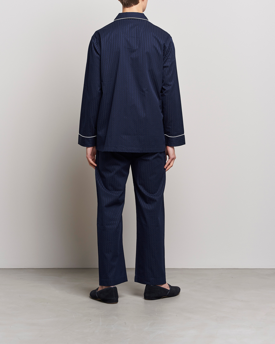 Men | Pyjamas & Robes | Derek Rose | Royal Piped Cotton Pyjama Set Navy