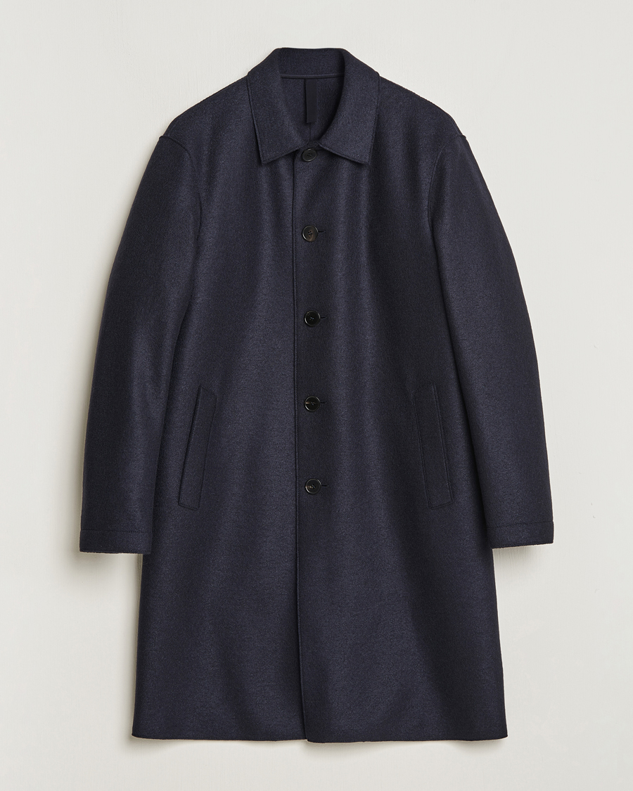 Men | Coats & Jackets | Harris Wharf London | Pressed Wool Mac Coat Navy