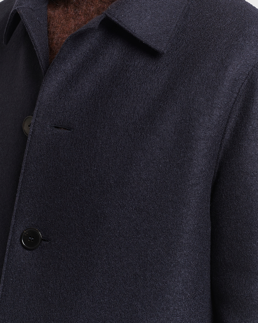 Men | Coats & Jackets | Harris Wharf London | Pressed Wool Mac Coat Navy
