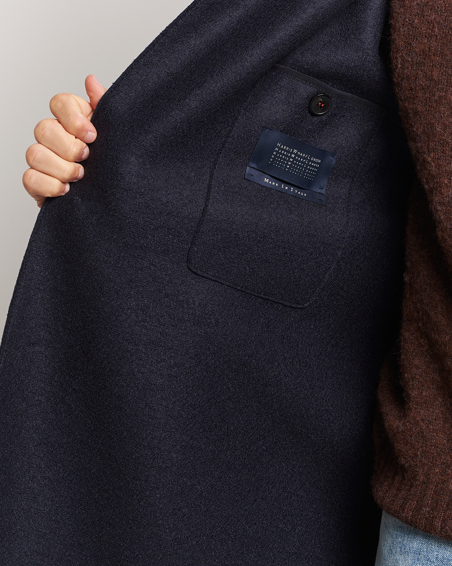Men | Coats & Jackets | Harris Wharf London | Pressed Wool Mac Coat Navy