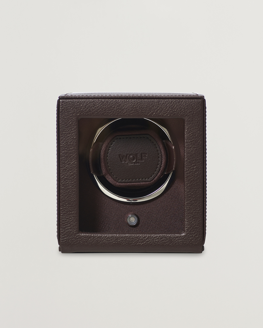 Men | Watch & Jewellery Boxes | WOLF | Cub Single Winder With Cover Dark Brown