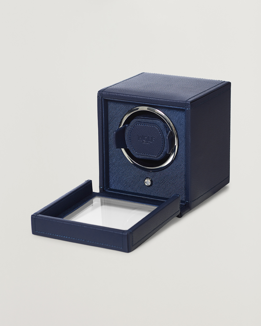 Men | Watch & Jewellery Boxes | WOLF | Cub Single Winder With Cover Navy