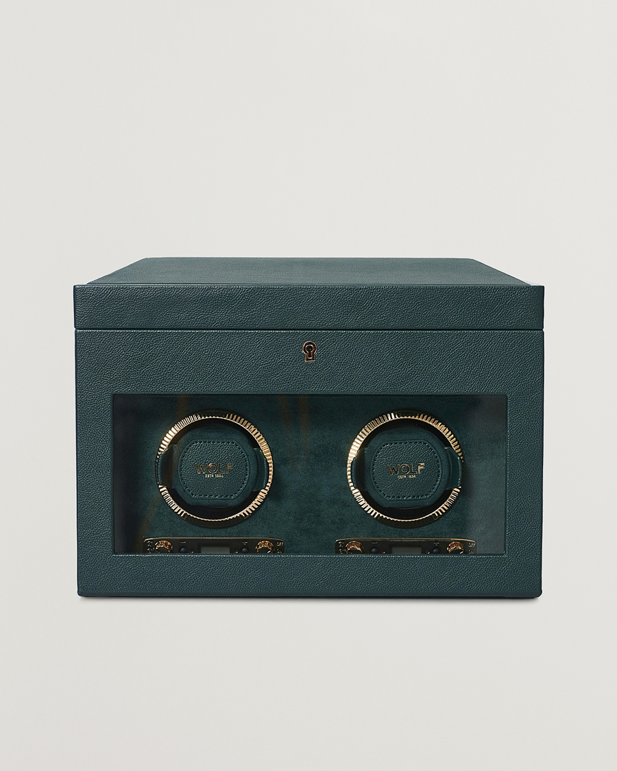 Men | WOLF British Racing Green Double Watch Winder | WOLF | British Racing Green Double Watch Winder