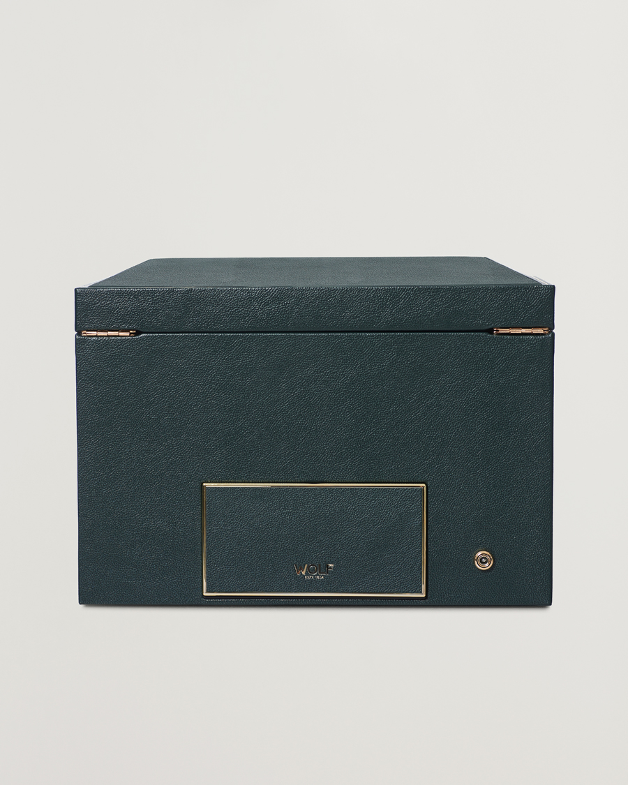 Men | WOLF British Racing Green Double Watch Winder | WOLF | British Racing Green Double Watch Winder