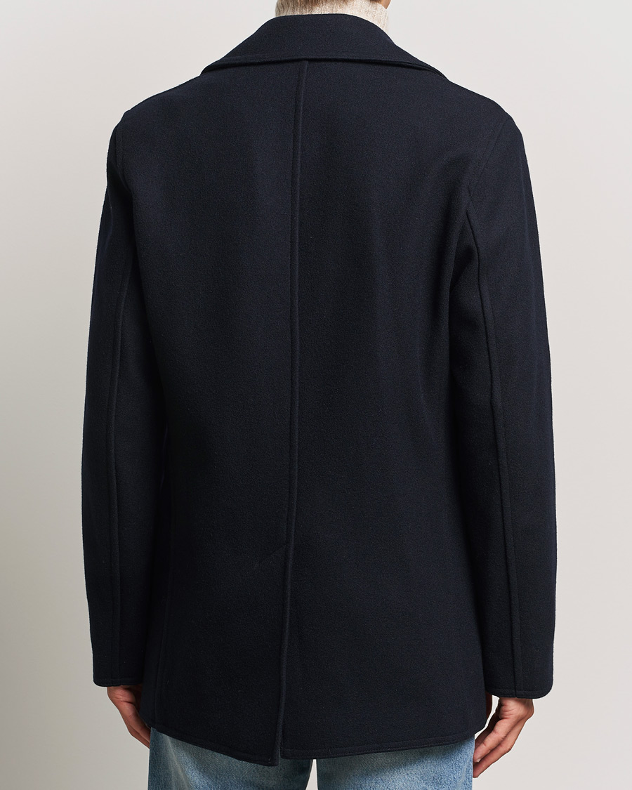 Men | Coats & Jackets | Gloverall | Churchill Reefer Peacoat Navy