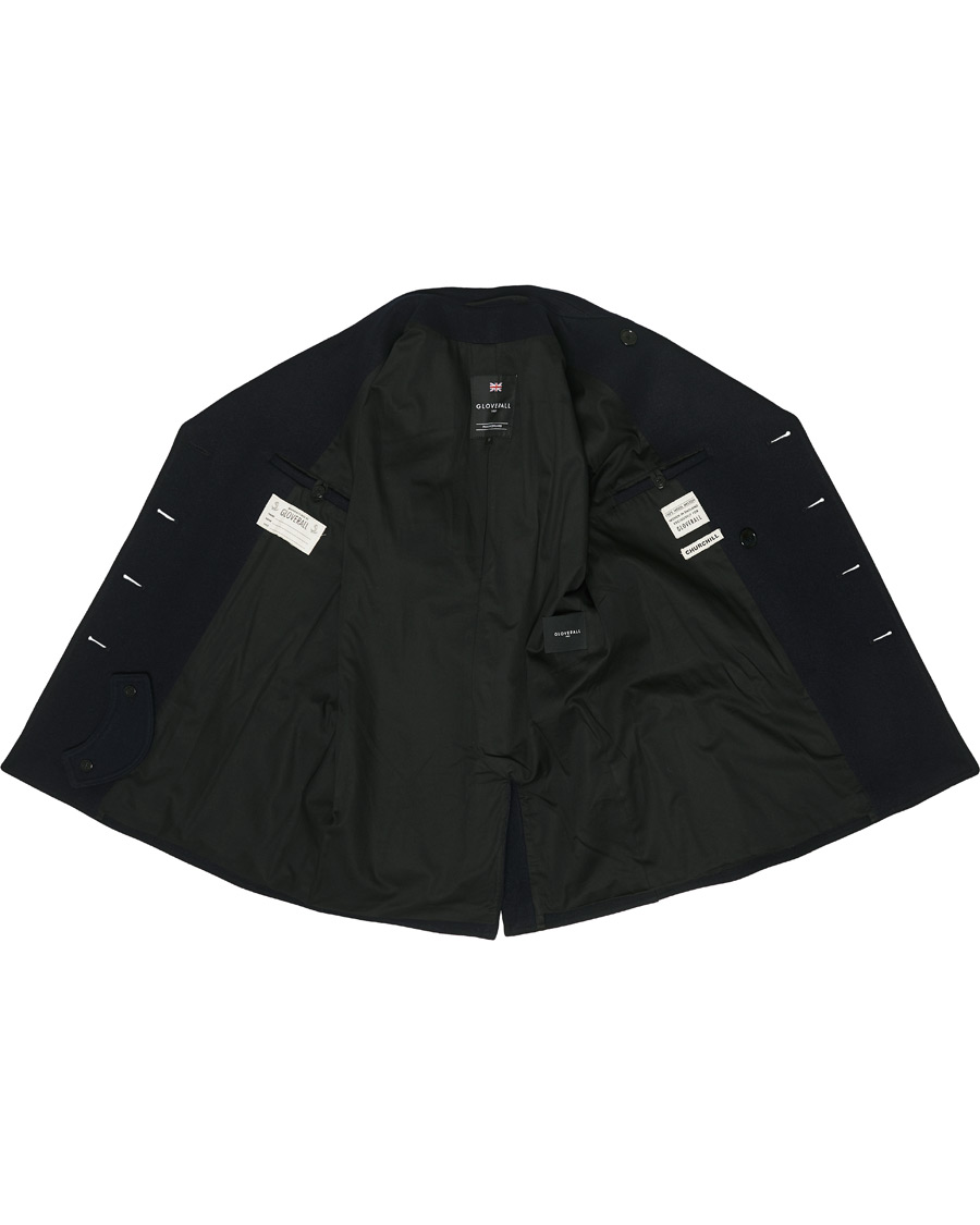 Men | Coats & Jackets | Gloverall | Churchill Reefer Peacoat Navy