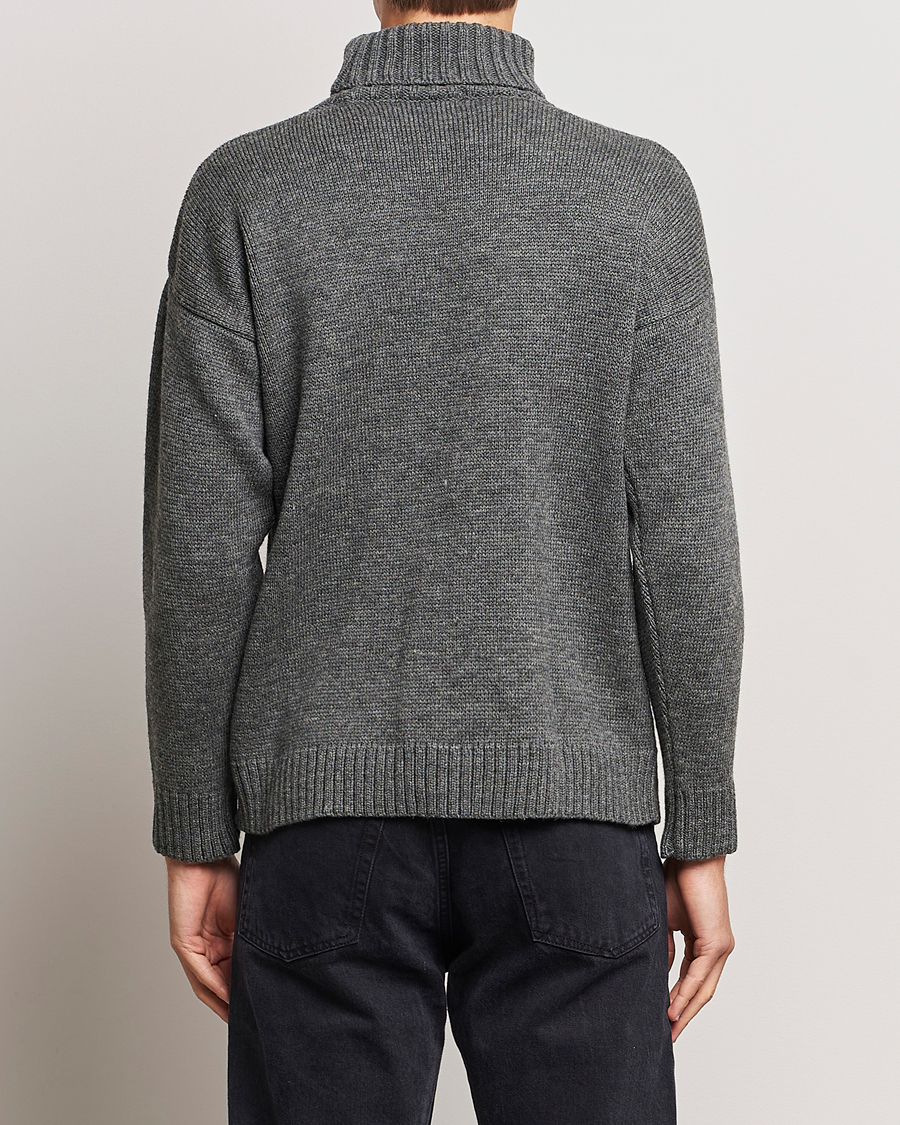 Men | Sweaters & Knitwear | Gloverall | Submariner Chunky Wool Rollneck Grey