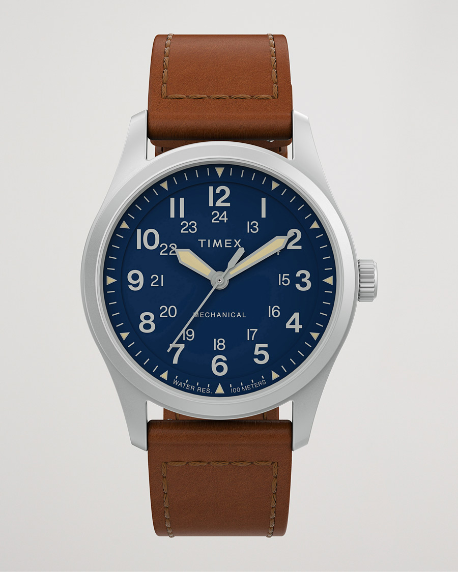 Men | Timex Field Post Mechanical Watch 38mm Blue Dial | Timex | Field Post Mechanical Watch 38mm Blue Dial