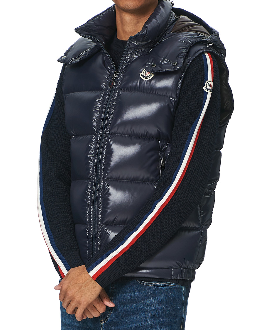 Men | Coats & Jackets | Moncler | Bormes Hooded Down Vest Navy