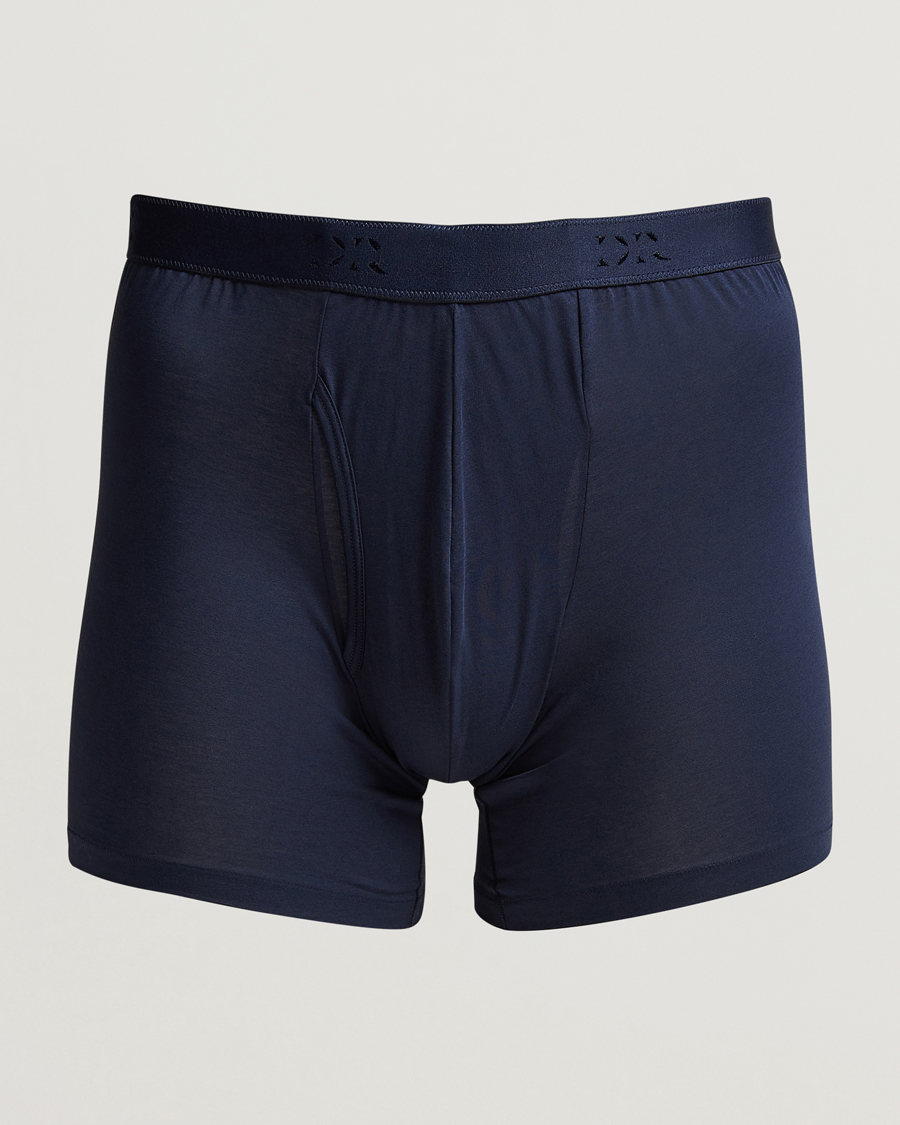 Men | Underwear & Socks | Derek Rose | Pima Cotton Stretch Trunk Navy