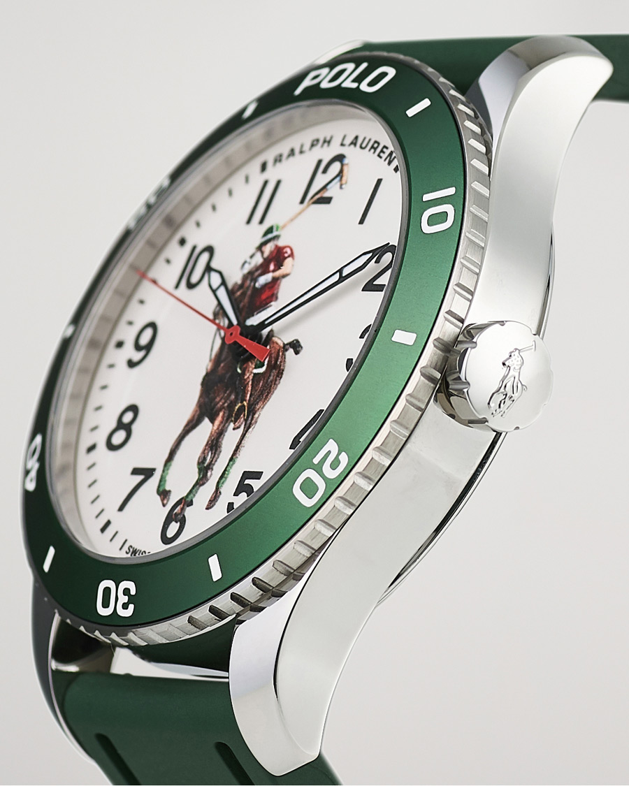 Men | Polo Ralph Lauren 42mm Automatic Pony Player White Dial/Green Bezel | Polo Ralph Lauren | 42mm Automatic Pony Player White Dial/Green Bezel