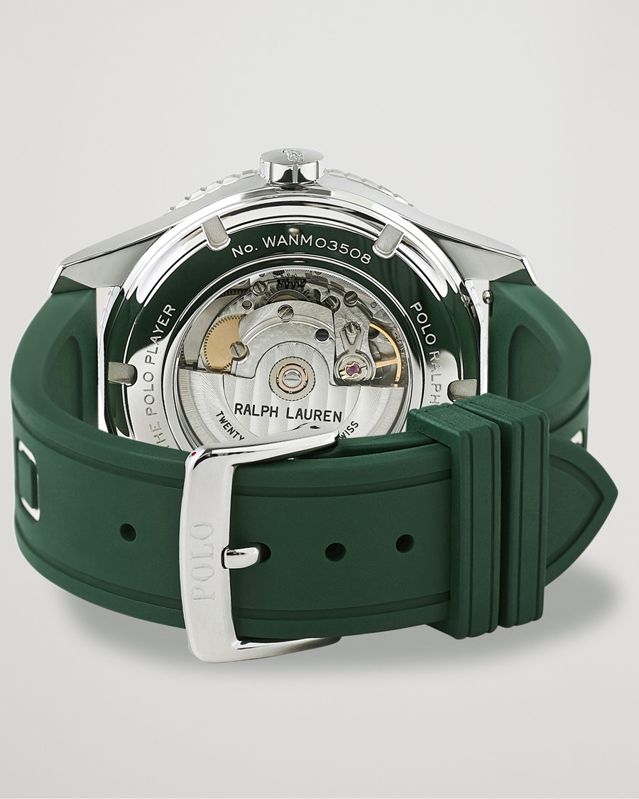Men | Polo Ralph Lauren 42mm Automatic Pony Player White Dial/Green Bezel | Polo Ralph Lauren | 42mm Automatic Pony Player White Dial/Green Bezel