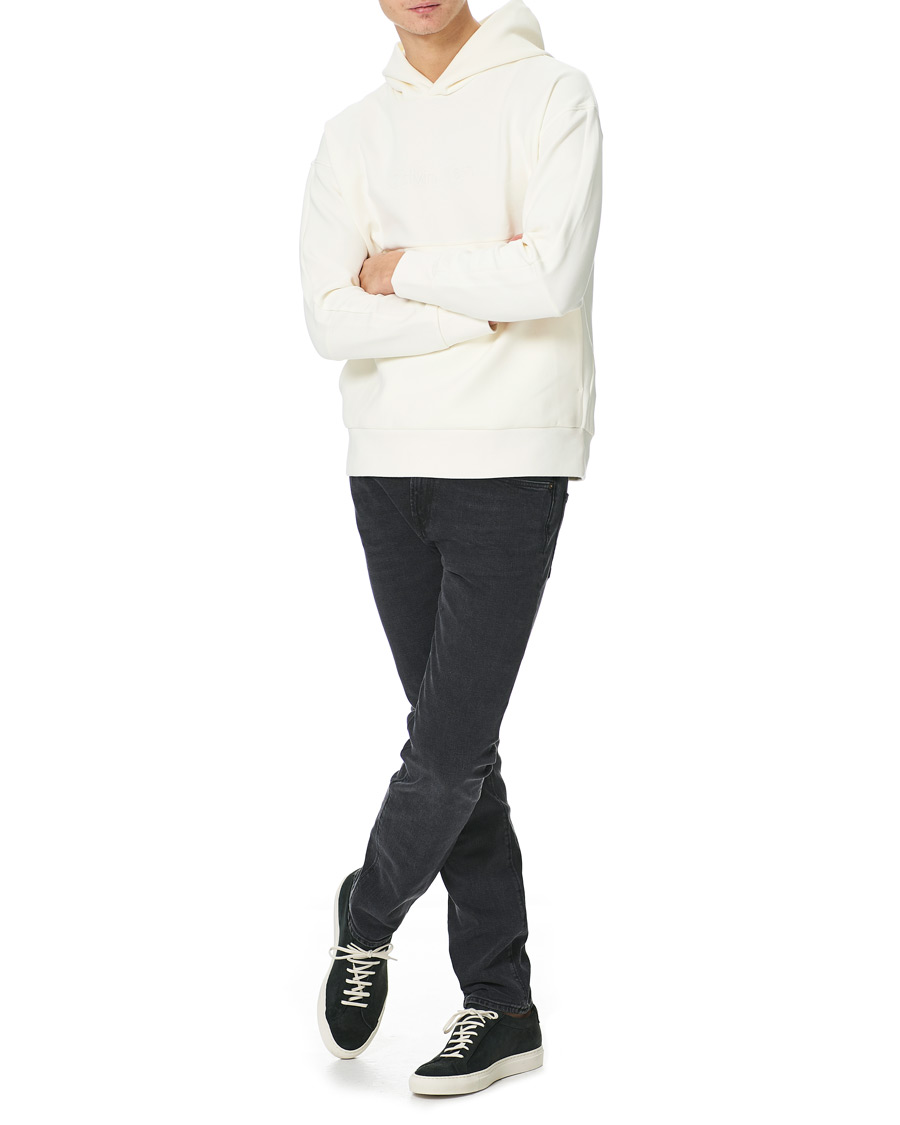 Men | Sweaters & Knitwear | Calvin Klein | Comfort Debossed Logo Hoodie White