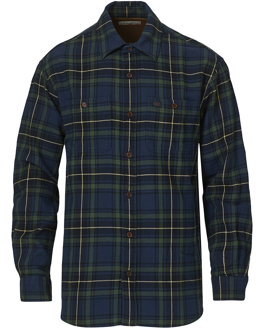Men | Shirts | Nudie Jeans | Filip Flannel Checked Shirt Navy