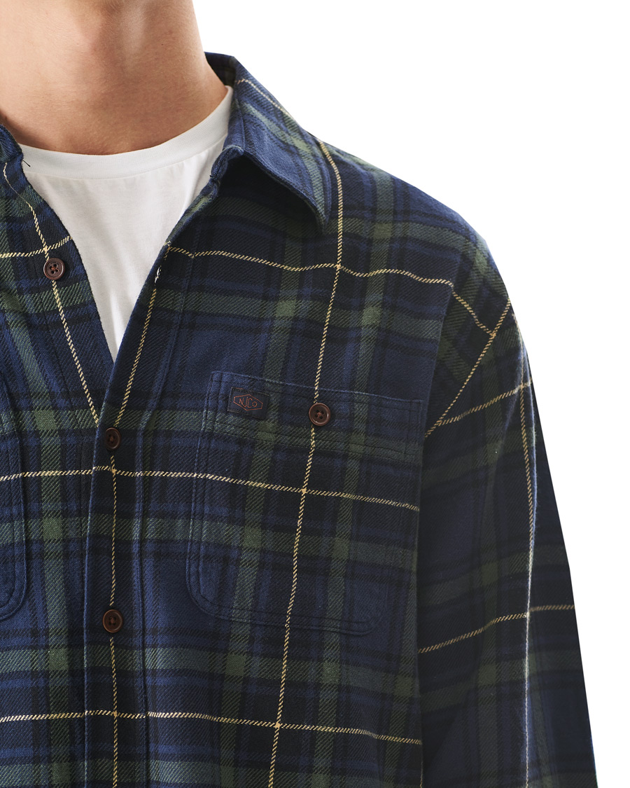 Men | Shirts | Nudie Jeans | Filip Flannel Checked Shirt Navy