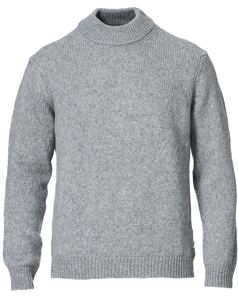 Men | Sweaters & Knitwear | NN07 | Nick Knitted Merino Mock Neck Grey Mel