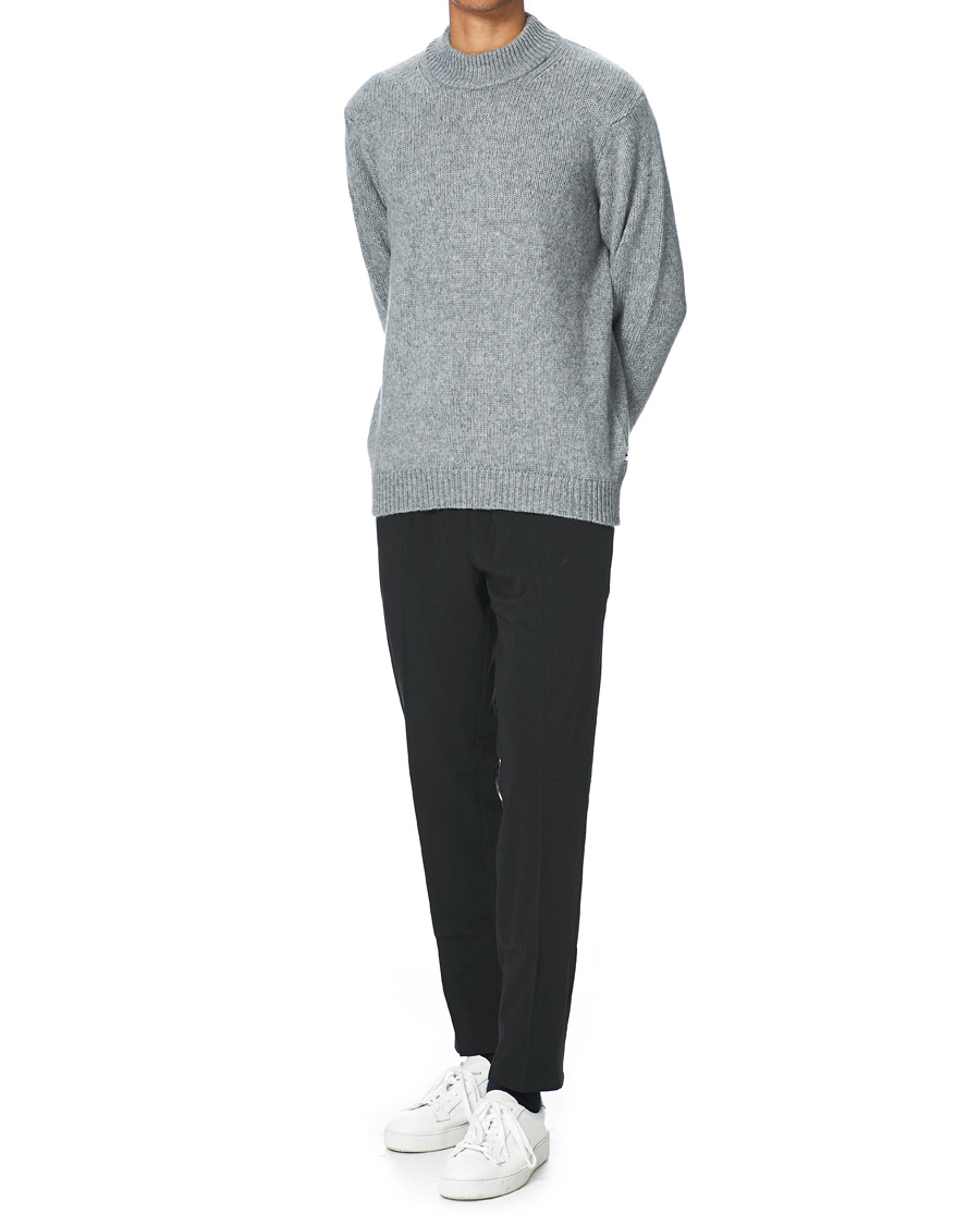 Men | Sweaters & Knitwear | NN07 | Nick Knitted Merino Mock Neck Grey Mel