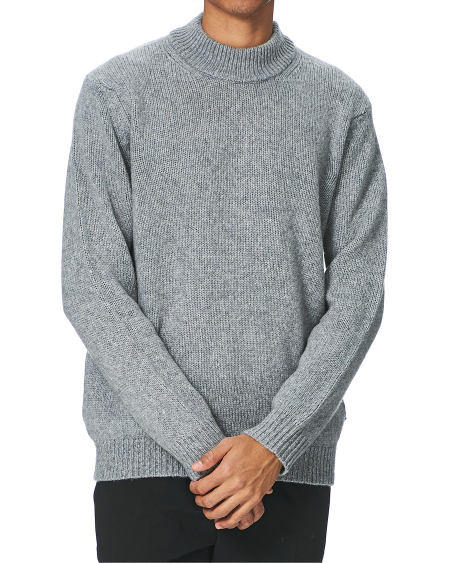 Men | Sweaters & Knitwear | NN07 | Nick Knitted Merino Mock Neck Grey Mel