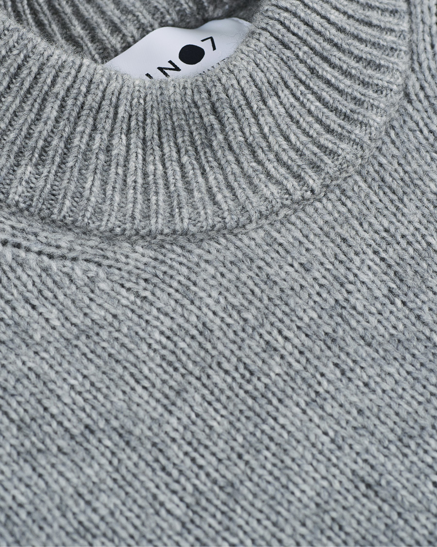 Men | Sweaters & Knitwear | NN07 | Nick Knitted Merino Mock Neck Grey Mel