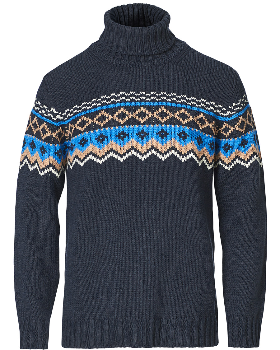 Men | Sweaters & Knitwear | NN07 | Stein Fair Isle Wool Rollneck Navy