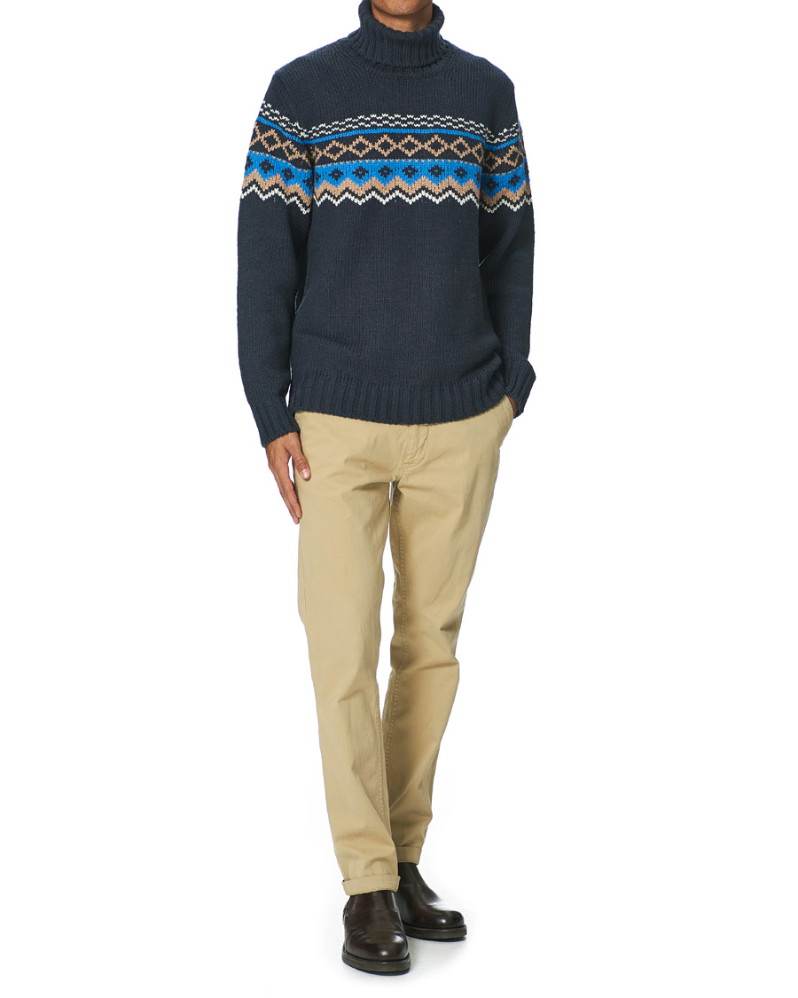 Men | Sweaters & Knitwear | NN07 | Stein Fair Isle Wool Rollneck Navy