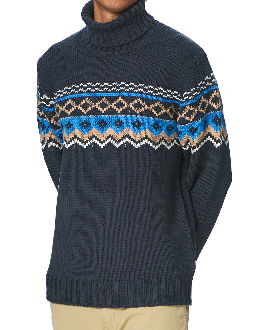 Men | Sweaters & Knitwear | NN07 | Stein Fair Isle Wool Rollneck Navy