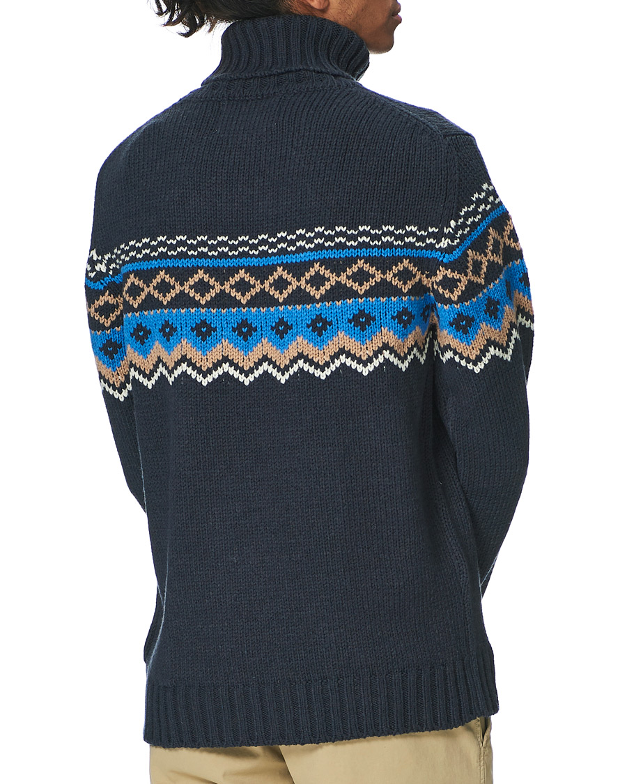Men | Sweaters & Knitwear | NN07 | Stein Fair Isle Wool Rollneck Navy