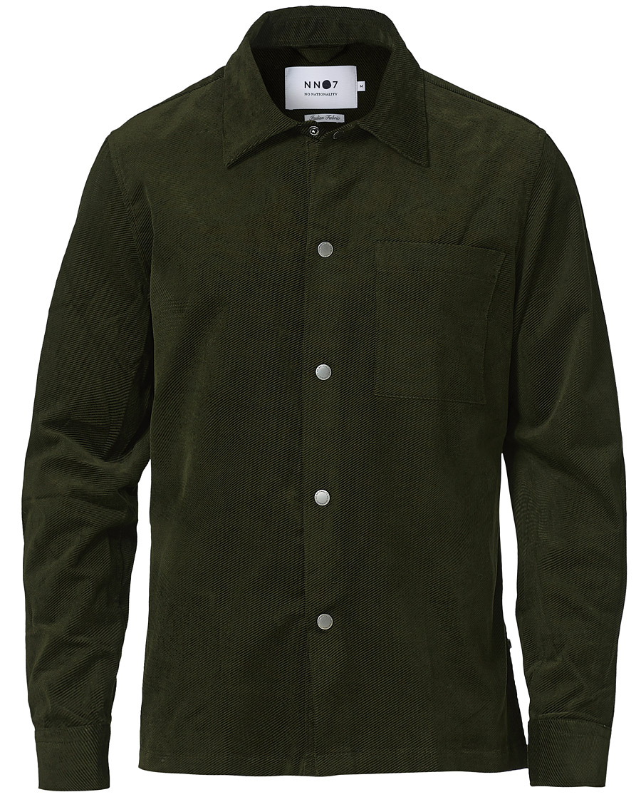 Men | Shirts | NN07 | Basso Diagonal Corduroy Overshirt Army Green