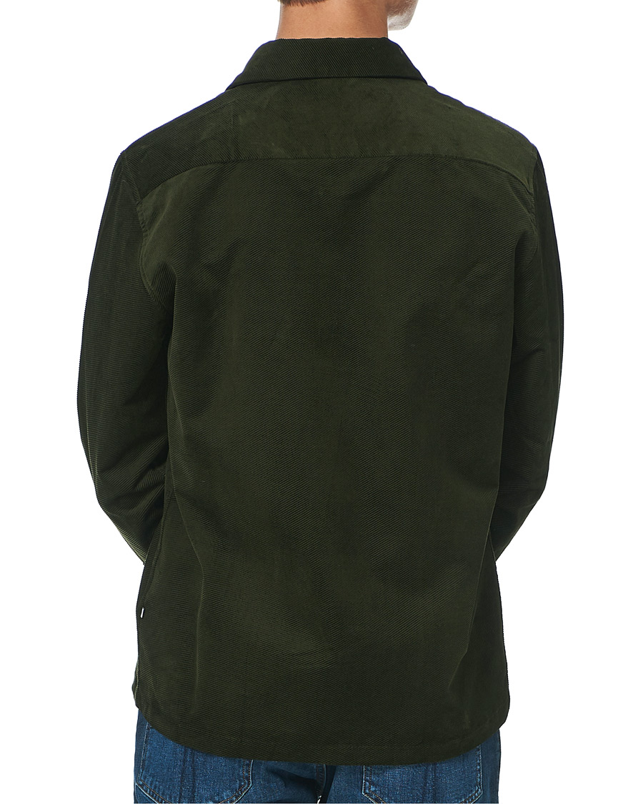 Men | Shirts | NN07 | Basso Diagonal Corduroy Overshirt Army Green