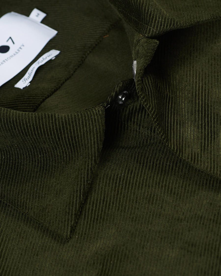Men | Shirts | NN07 | Basso Diagonal Corduroy Overshirt Army Green