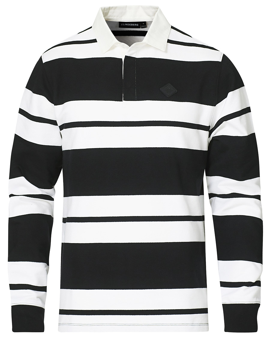 Men | Sweaters & Knitwear | J.Lindeberg | Reed Cotton Rugby Shirt Black