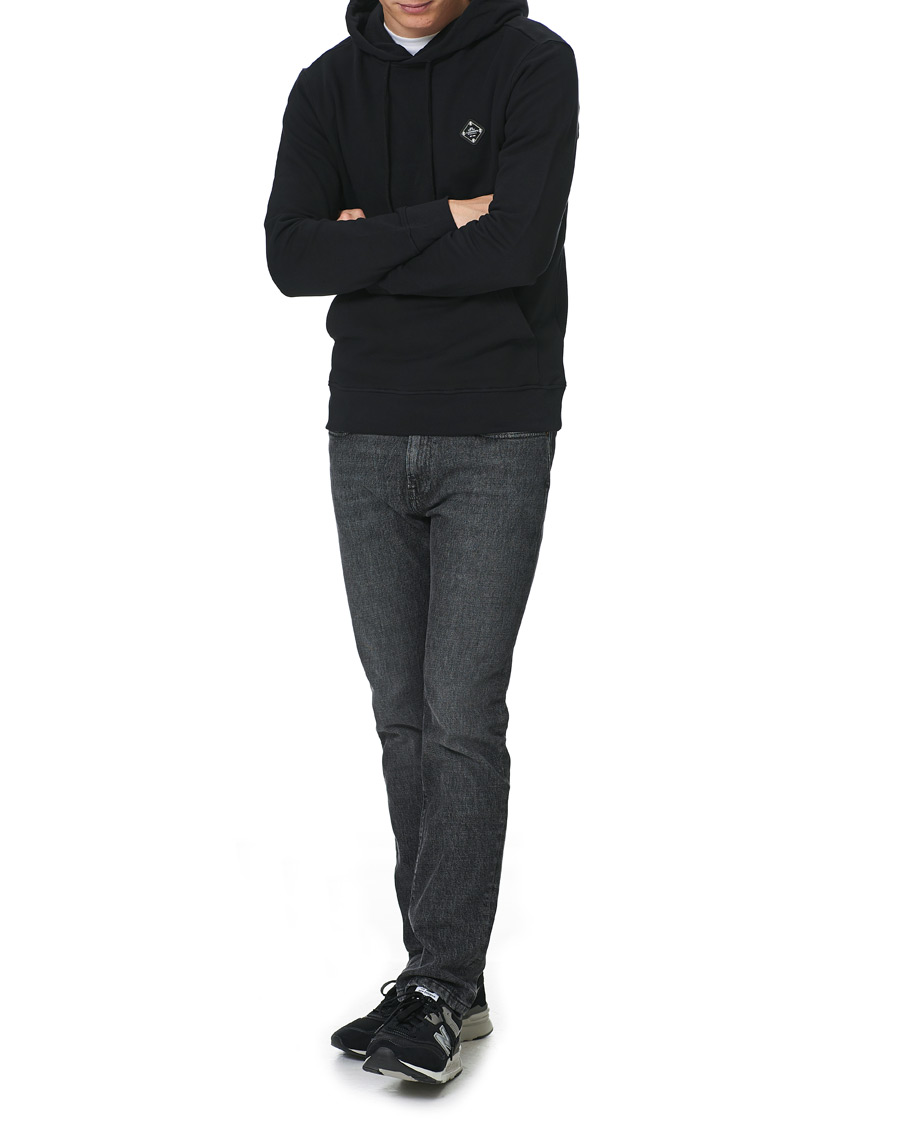 Men | Sweaters & Knitwear | J.Lindeberg | Throw Patch Cotton Hoodie Black