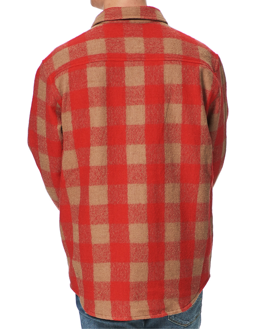 Men | Shirts | J.Lindeberg | Gingham Wool Loose Fit Overshirt Red Bell