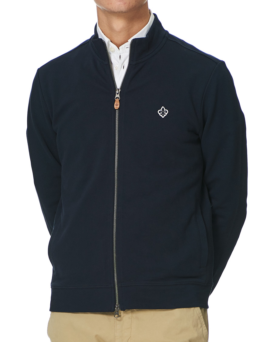 Men | Sweaters & Knitwear | Morris | Nyle Cotton Full Zip Old Blue