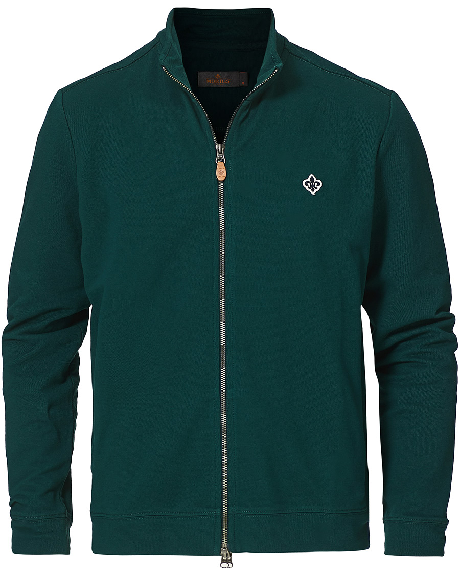 Men | Sweaters & Knitwear | Morris | Nyle Cotton Full Zip Green