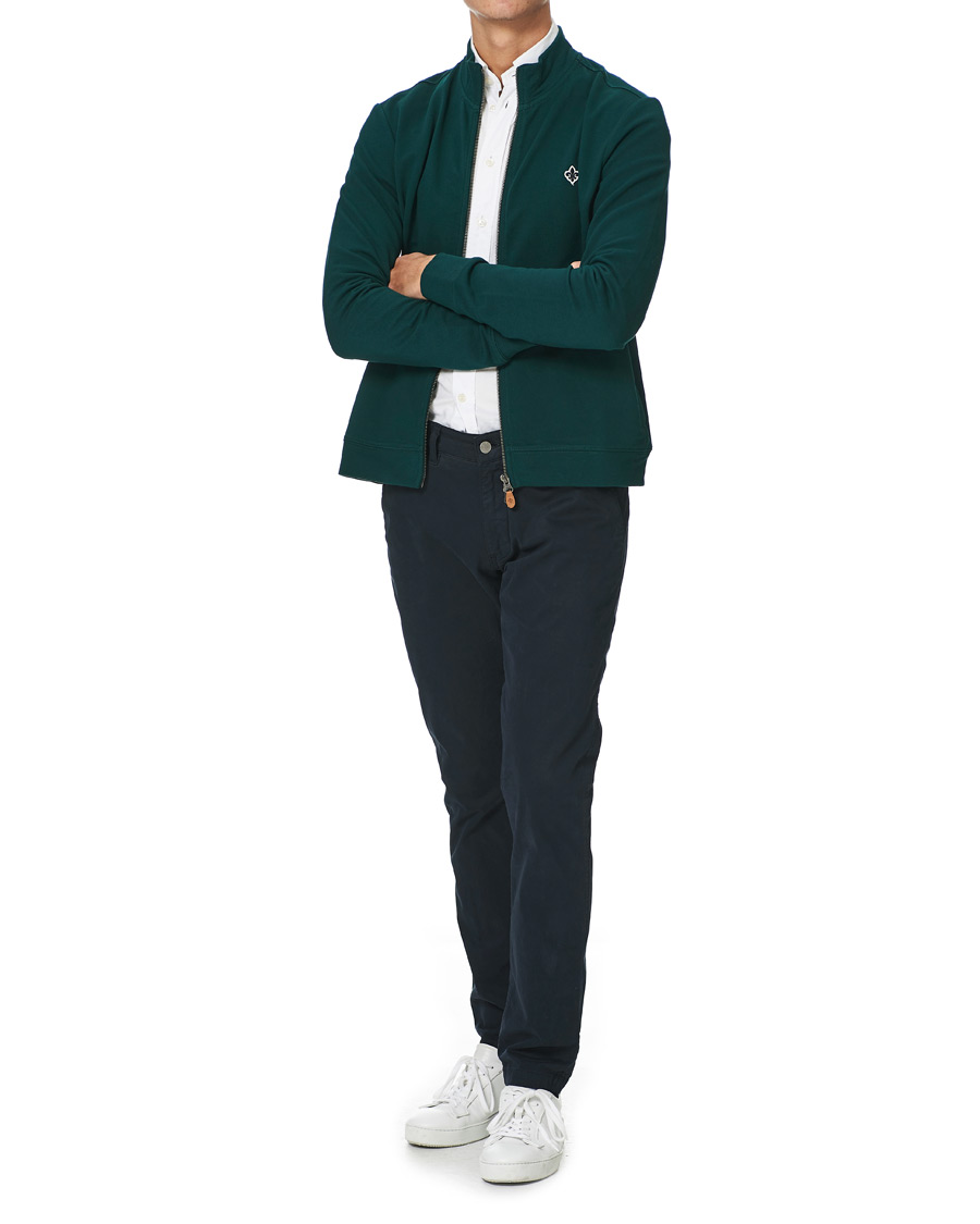 Men | Sweaters & Knitwear | Morris | Nyle Cotton Full Zip Green