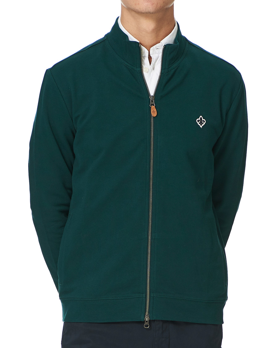 Men | Sweaters & Knitwear | Morris | Nyle Cotton Full Zip Green
