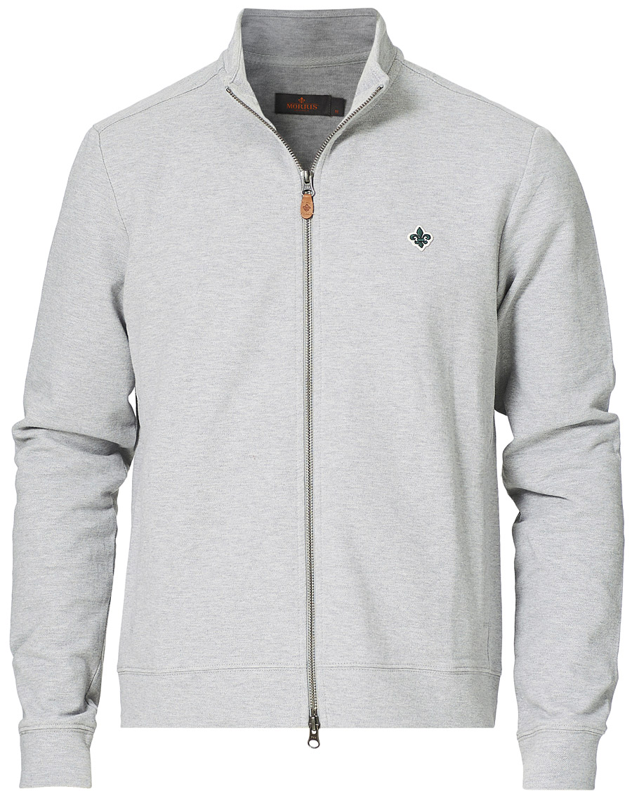Men | Sweaters & Knitwear | Morris | Nyle Cotton Full Zip Grey