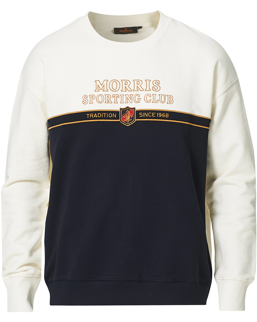 Men | Sweaters & Knitwear | Morris | Warwick Logo Sweatshirt Off White