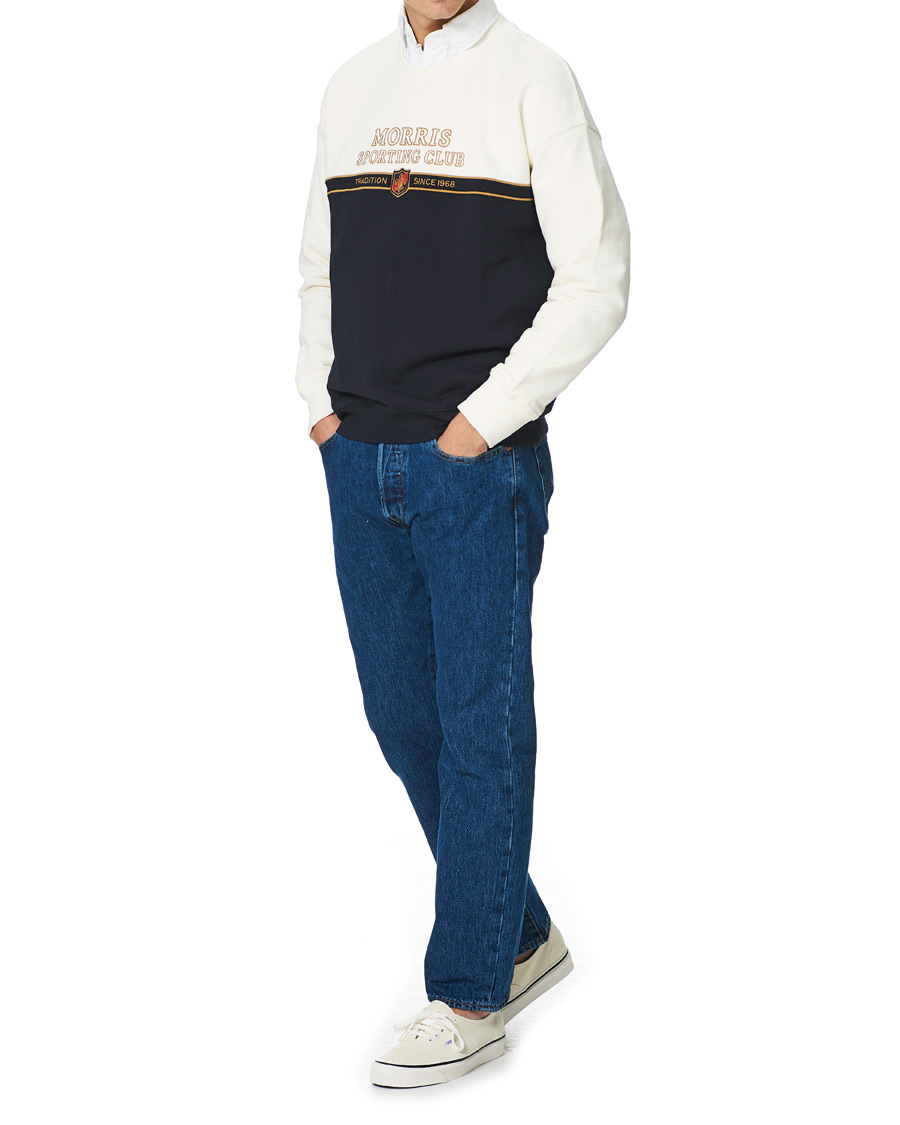 Men | Sweaters & Knitwear | Morris | Warwick Logo Sweatshirt Off White