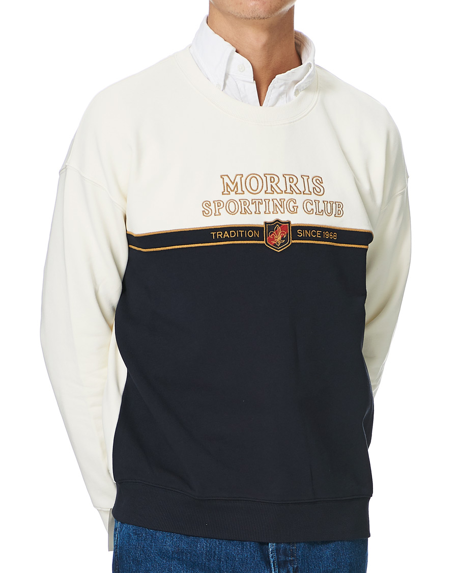 Men | Sweaters & Knitwear | Morris | Warwick Logo Sweatshirt Off White