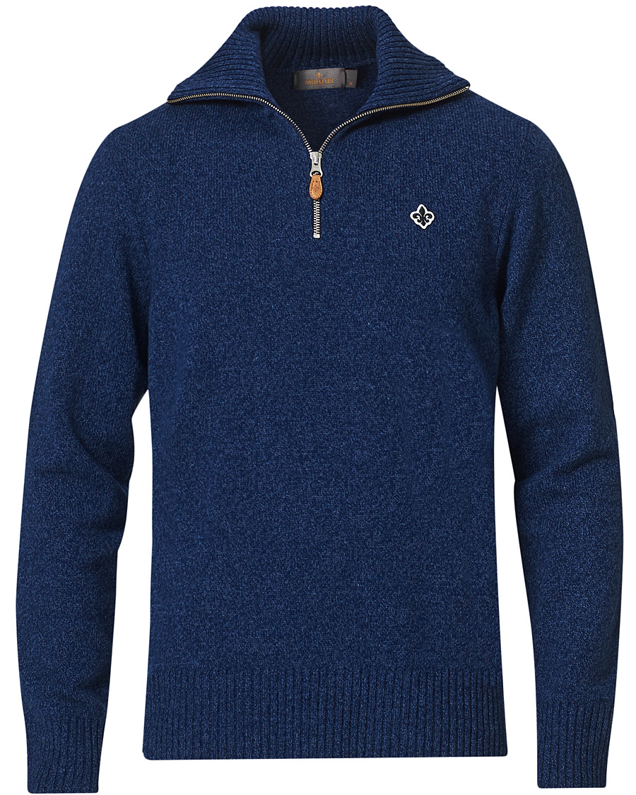 Men | Sweaters & Knitwear | Morris | Kieran Wool Half Zip Navy