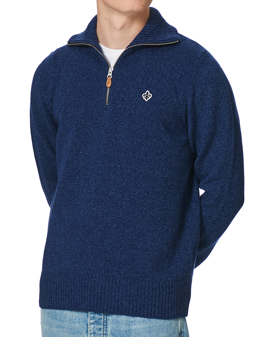 Men | Sweaters & Knitwear | Morris | Kieran Wool Half Zip Navy