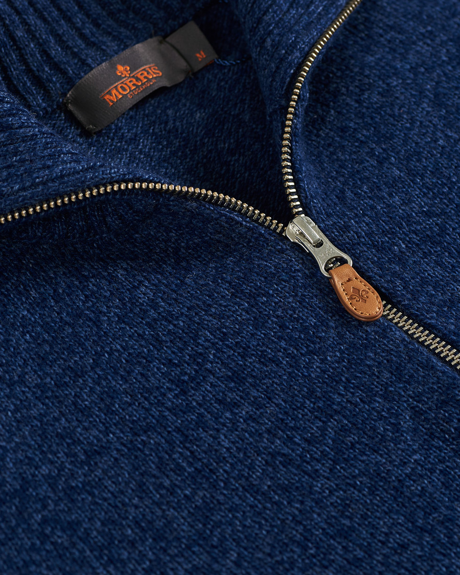 Men | Sweaters & Knitwear | Morris | Kieran Wool Half Zip Navy