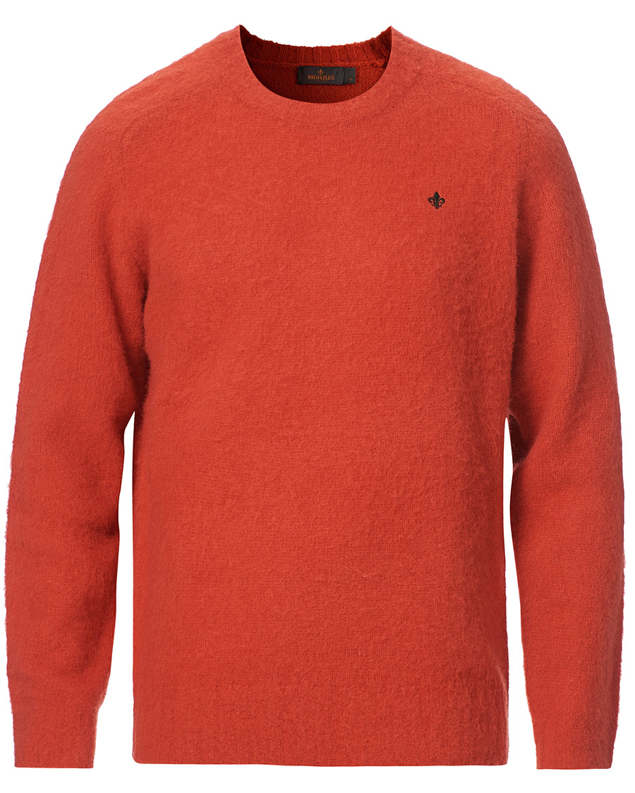 Men | Sweaters & Knitwear | Morris | Warren Knitted Wool Crew Neck Orange