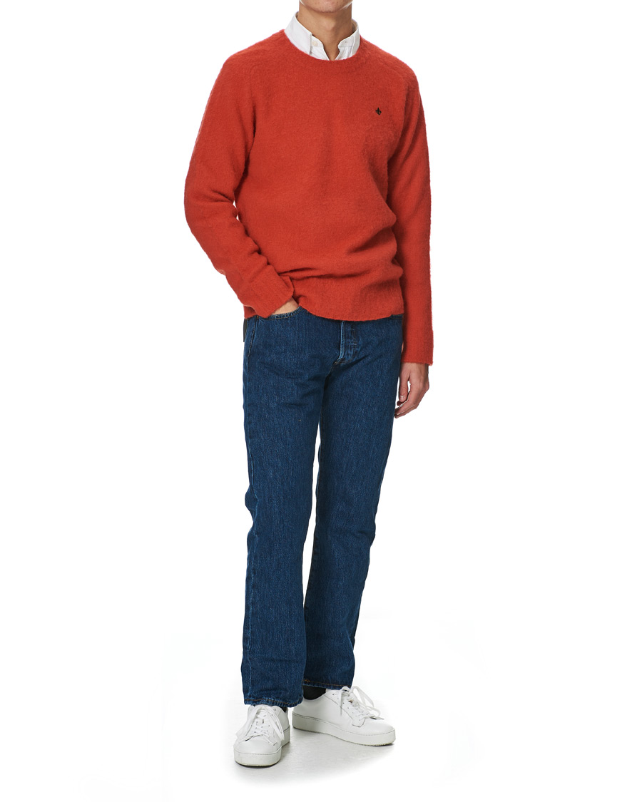 Men | Sweaters & Knitwear | Morris | Warren Knitted Wool Crew Neck Orange