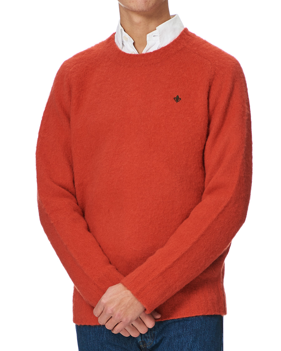 Men | Sweaters & Knitwear | Morris | Warren Knitted Wool Crew Neck Orange