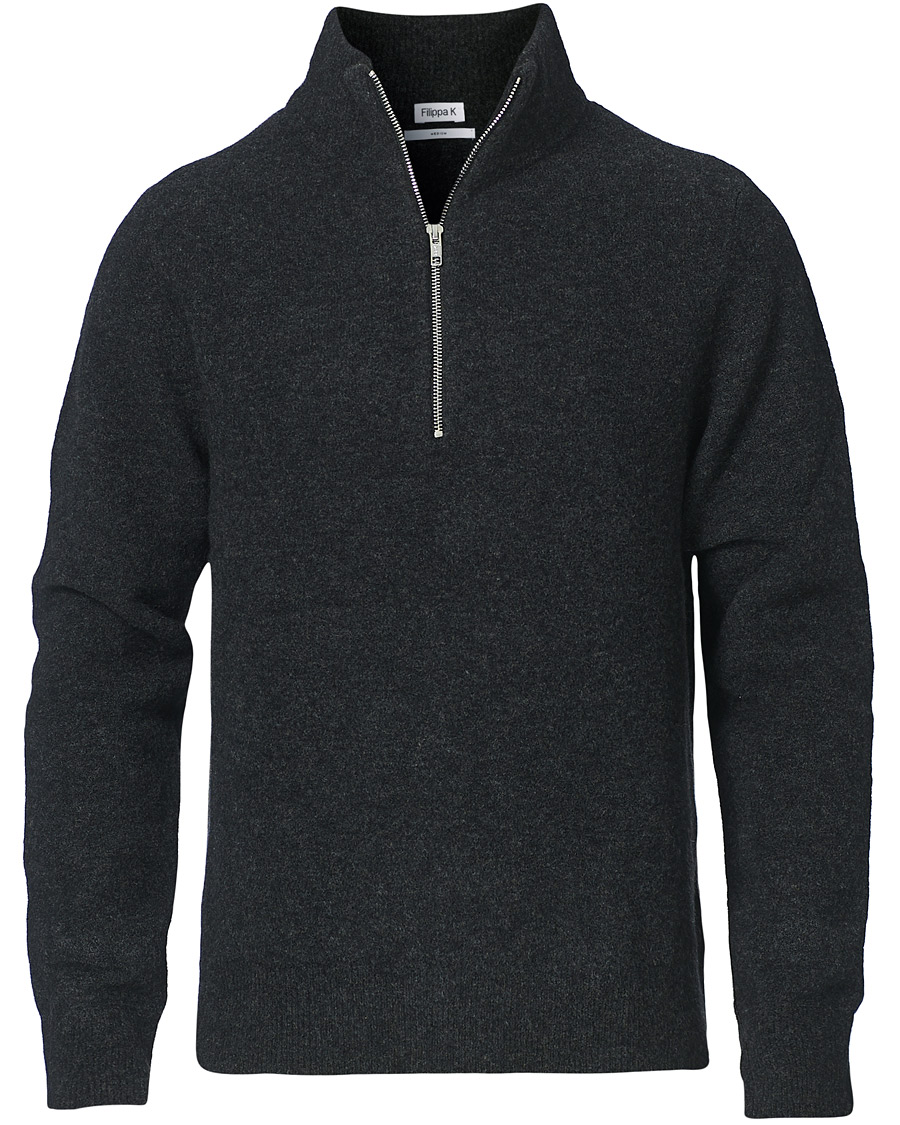 Men | Sweaters & Knitwear | Filippa K | Andrew Yak Sweater Charcoal Melange