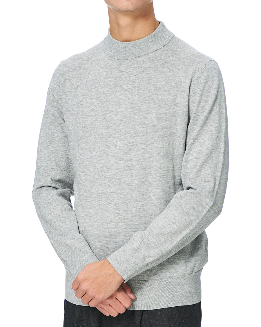 Men | Sweaters & Knitwear | Filippa K | Eli Sweater Light Grey Melange