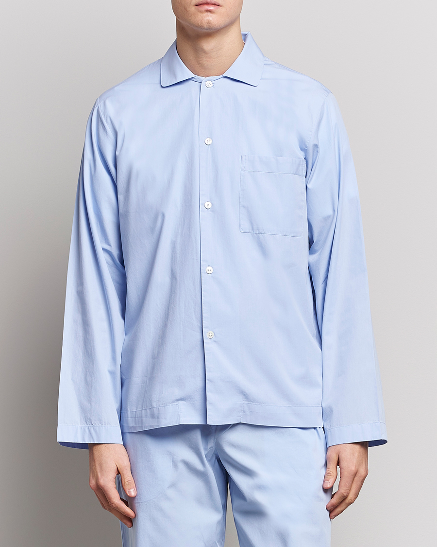 Men | Pyjamas & Robes | Tekla | Poplin Pyjama Shirt Light Blue